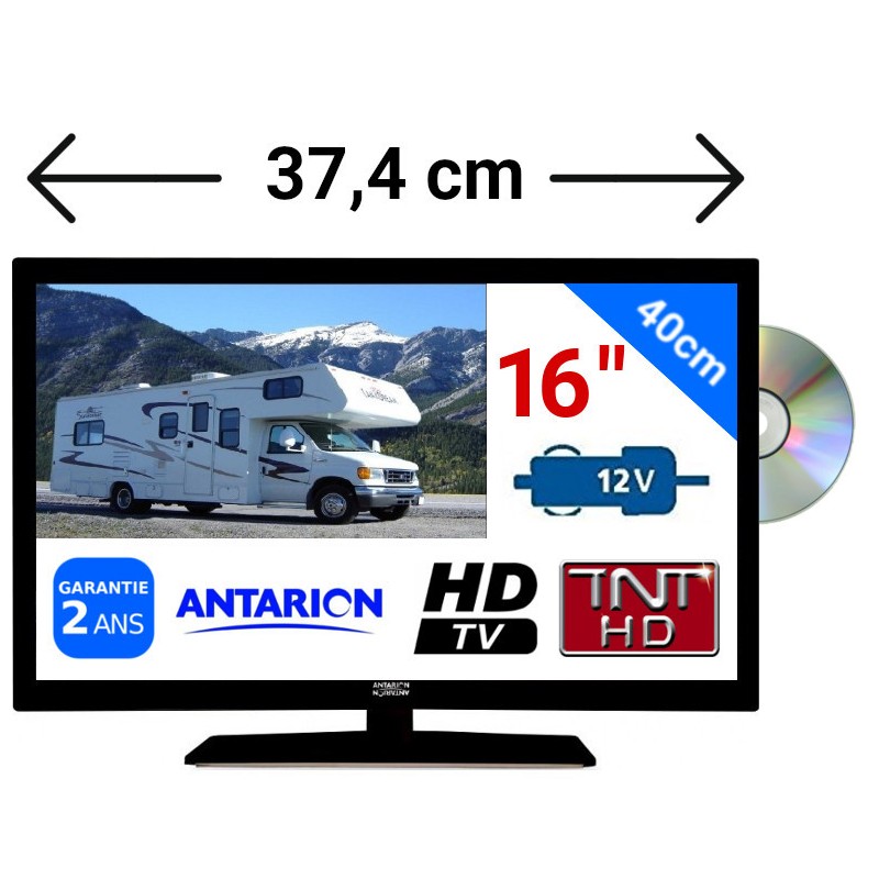 COMBINÉ TV/DVD CAMPING CAR LED 16 39,6cm 24V 12V ANTARION