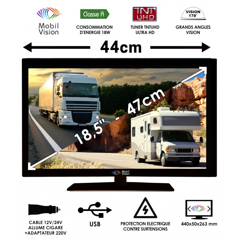 camping-car van pour chevaux camion fourgon bateau Antenne TV numérique omnidirectionnelle Kuma Matrix 12 V / 24 V pour caravane 