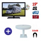 TELEVISEUR CAMPING CAR ATVDVD19HD + ANTENNE OMNIVISION PIED AIMANTE