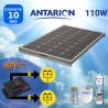 KIT PANNEAU SOLAIRE 110W  CAMPING CAR ANTARION -AVEC RÉGULATEUR MPPT DOUBLE BATTERIE - PAN110W2BATMPPT