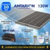 KIT PANNEAU SOLAIRE  CAMPING CAR 130W ANTARION - RÉGULATEUR MPPT20A 20 Ampères DOUBLE PANNEAU - PAN130W2PANMPPT