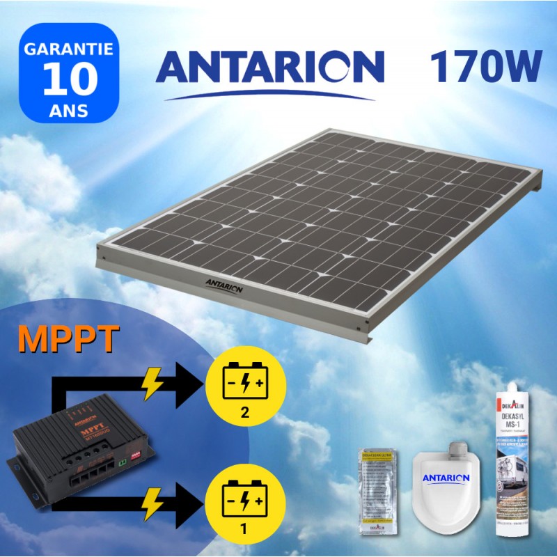 panneau solaire 170W Antarion camping car charge double batterie MPPT